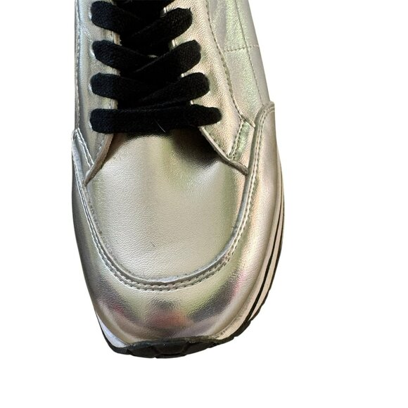NEW Steve Madden Rizzo Silver Platform Sneakers M - Picture 3 of 12